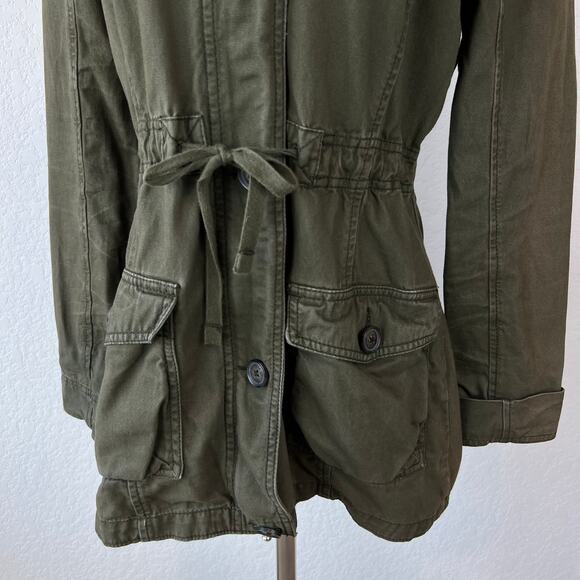 Vintage Y2K Hollister Army Jacket Hooded Bird Logo Utility Medium Bella Swan - Picture 3 of 15